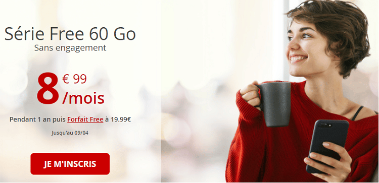Forfait free 50 Go sans engagement en promo à 9.99€/mois pour Noël