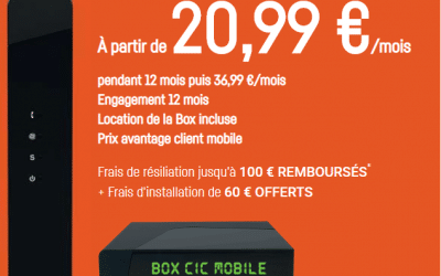 Box CIC mobile en promo à 15.99€ / mois avec un forfait