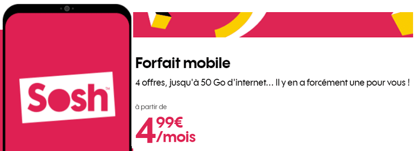 forfaits sosh mobile dès 5 euros