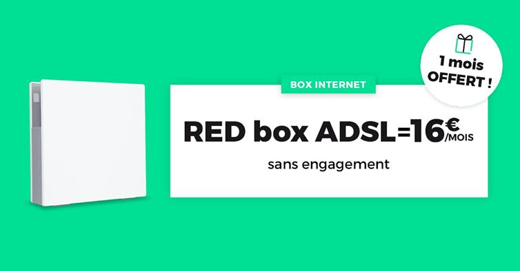 Red box ADSL : Découvrez la promo de l’offre sans engagement à 16 euros par mois