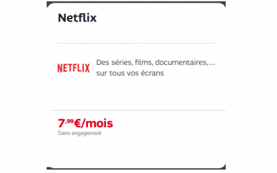 Chaine Netflix SFR : Prix et détails de l’offre sans engagement avec la box internet