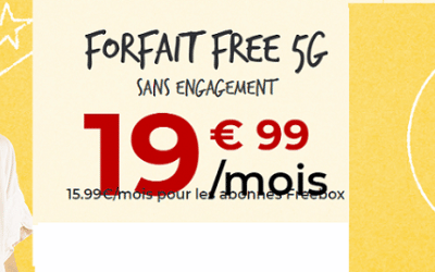 Forfait 5G free : Prix de l’offre sans engagement avec 210 Go de data et ses caractéristiques