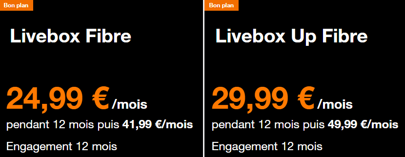 comparatif offre fibre : la livebox dès 24.99 euros par mois