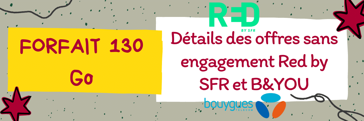 Forfait 130 Go sans engagement: Lequel choisir entre celui de Red by SFR et B&you by Bouygues telecom ?