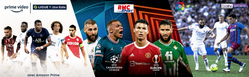 RMC Sport + beIN SPORTS + Amazon Prime + Ligue 1 Uber Eats