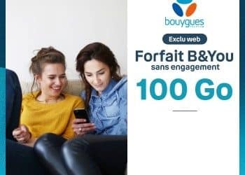 Forfait B&You 100Go 5G en promo à 8.99 € et sans engagement
