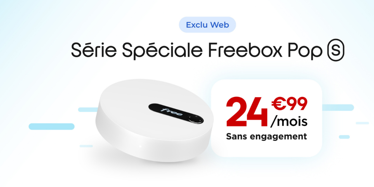 Série spéciale Freebox Pop S sans engagement à seulement 24,99 €/mois : l’offre fibre qui va à l’essentiel