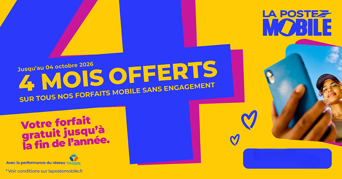 4 mois offerts La Poste Mobile : le bon plan forfait de la rentrée 2026